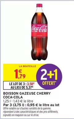 Coca Cola - Boisson Gazeuse Cherry offre à 1,79€ sur Intermarché Express