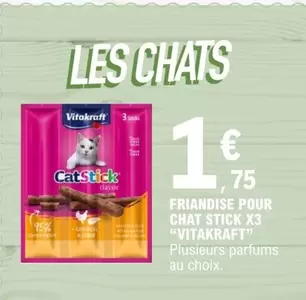 Vitakraft - Friandise Pour Chat Stick X3 offre à 1,75€ sur E.Leclerc