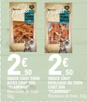 Flamingo - Snack Chat Thon Bites Chat 50G offre à 2,5€ sur E.Leclerc