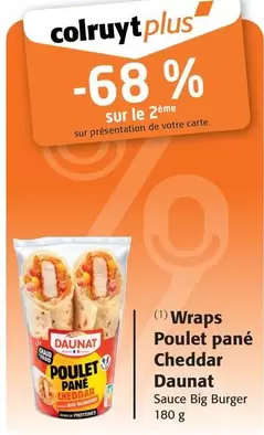 Daunat - Wraps Poulet pané Cheddar offre sur Colruyt
