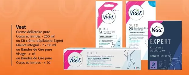 Veet - Crème Dépilatoire Pure Corps Et Jambes offre sur Colruyt
