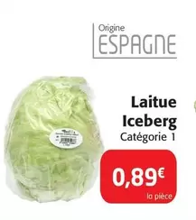 Laitue Iceberg offre à 0,89€ sur Colruyt