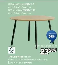 Table Basse Nybo offre à 23,5€ sur JYSK