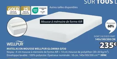 TOUS - Matelas En Mousse Wellpur Gf30 offre à 235€ sur JYSK