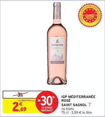 St Sagnol - Igp Méditerranée Rosé offre à 2,69€ sur Intermarché