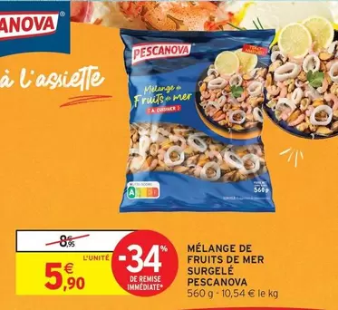 Pescanova - Mélange De Fruits De Mer Surgelé offre à 5,9€ sur Intermarché