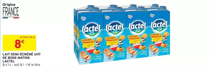 Lactel - Lait Demi Écrémé Uht De Bon Nature offre sur Intermarché