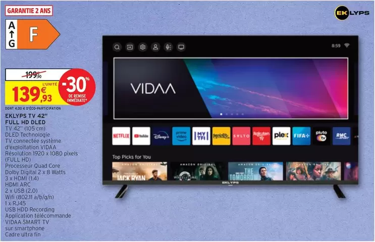Watts - Enjupe Tv 4+2 Full Hd offre à 139,93€ sur Intermarché