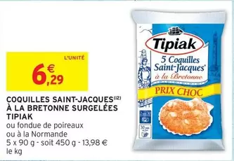 Tipiak - Coquilles Saint-jacques À La Bretonne Surgelées offre à 6,29€ sur Intermarché