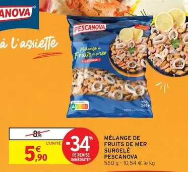 Pescanova - Mélange De Fruits De Mer Surgelé offre à 5,9€ sur Intermarché