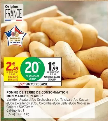 Mon Marche Plaisir - Pomme De Terre De Consommation offre à 1,99€ sur Intermarché
