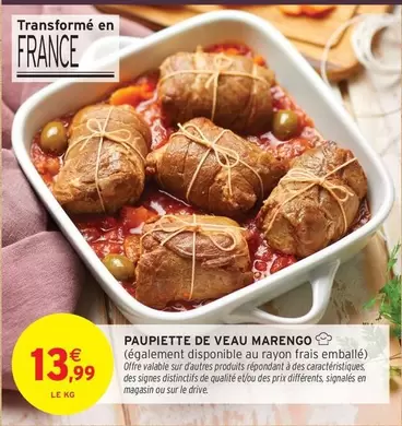 Signal - Paupiette De Veau Marengo offre à 13,99€ sur Intermarché