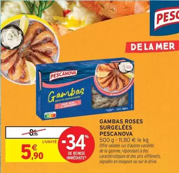 Pescanova - Gambas Roses Surgelées offre à 5,9€ sur Intermarché