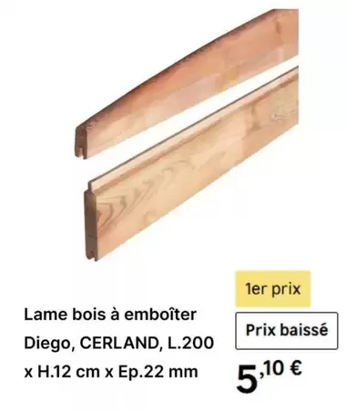 Lame Bois À Emboîter Diego, Cerland, L.200 offre à 5,1€ sur Leroy Merlin