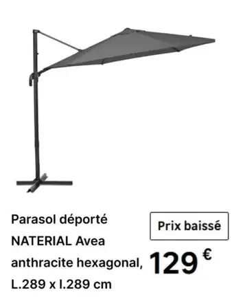 Naterial - Parasol Déporté Avea offre à 129€ sur Leroy Merlin