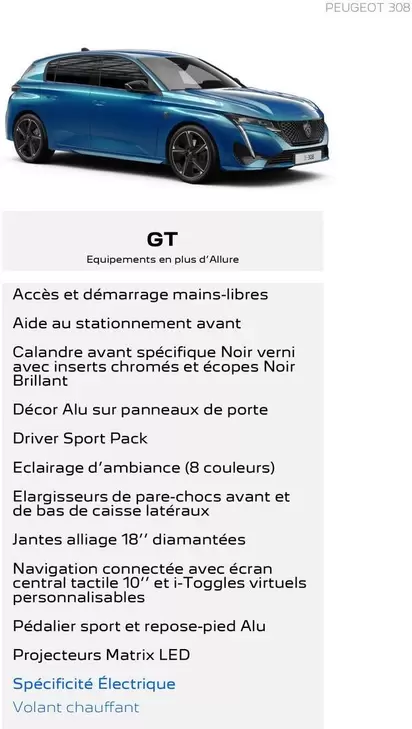 Gt offre sur Peugeot