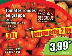 Tomates Rondes En Grappe offre à 3,99€ sur Norma