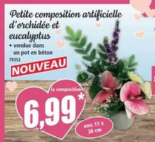 Petite Composition Artificielle D'orchidée Et Eucalyptus offre à 6,99€ sur Norma