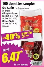 Deluxe - 100 Dosettes Souples De Café offre à 6,47€ sur Norma