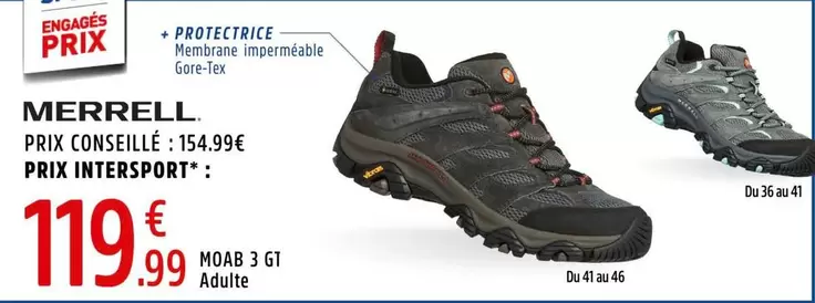 Merrell - Moab 3 Gt offre à 119,99€ sur Intersport