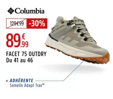 Columbia - Facet 75 Outdry offre à 89,99€ sur Intersport