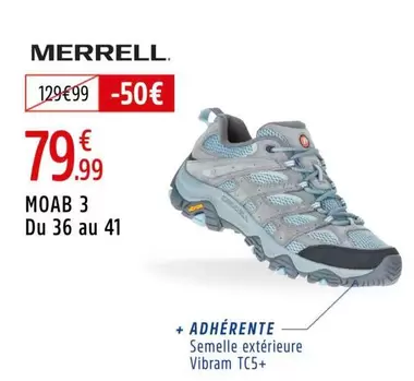 Merrell - Moab 3 offre à 79,99€ sur Intersport