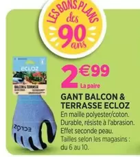Ecloz - Gant Balcon & Terrasse offre à 2,99€ sur Delbard