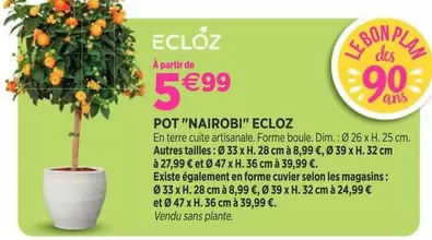 Ecloz - Pot "nairobi" offre à 5,99€ sur Delbard