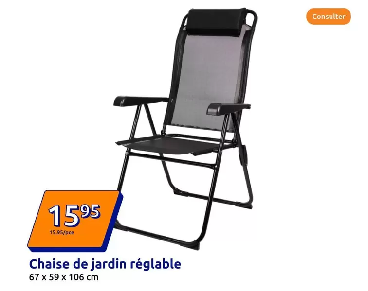 Chaise De Jardin Réglable offre à 15,95€ sur Action