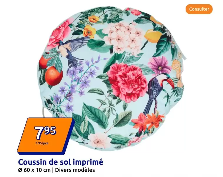 Coussin De Sol Imprimé offre à 7,95€ sur Action