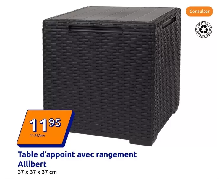 Allibert - Table D'appoint Avec Rangement offre à 11,95€ sur Action