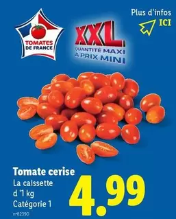 Tomate Cerise offre à 4,99€ sur Lidl