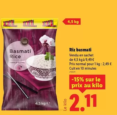 Golden Sun - Riz Basmati offre à 9,49€ sur Lidl