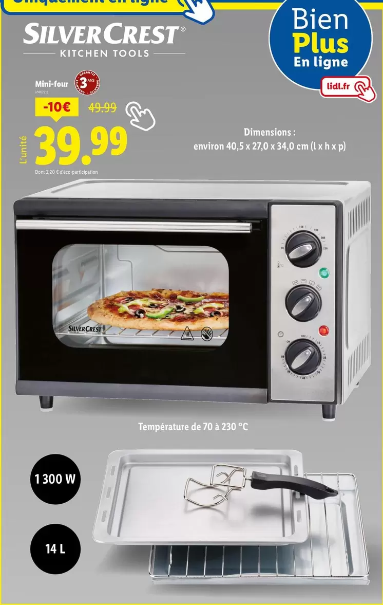 Silvercrest - Mini-Four offre à 39,99€ sur Lidl