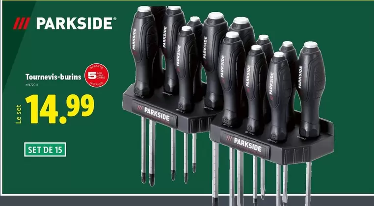 Parkside - Tournevis-Burins  offre à 14,99€ sur Lidl