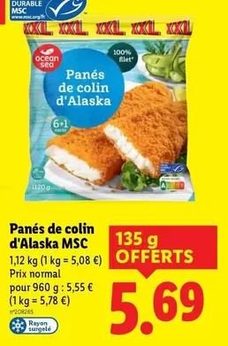 Ocean Sea - Panés De Colin D'Alaska Msc offre à 5,69€ sur Lidl