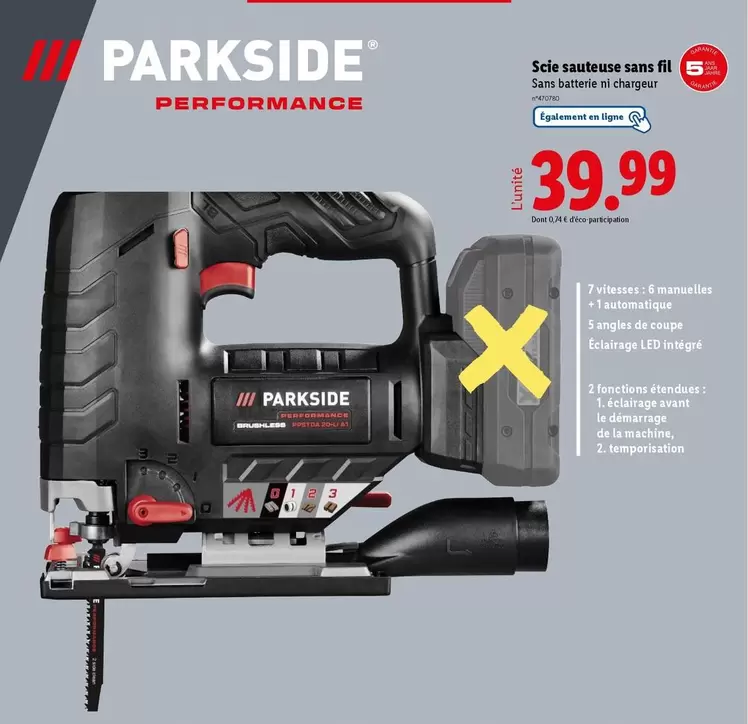 Parkside - Scie Sauteuse Sans Fil offre à 39,99€ sur Lidl