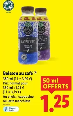 Select & Go - Boisson Au Café offre à 1,25€ sur Lidl
