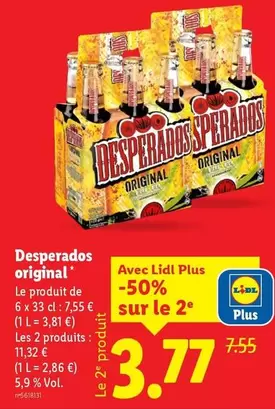 Desperados - Original offre à 7,55€ sur Lidl