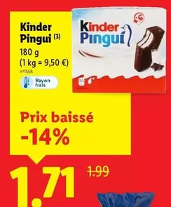 Kinder - Pingui offre à 1,71€ sur Lidl