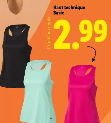 Crivit - Haut Technique Basic offre à 2,99€ sur Lidl