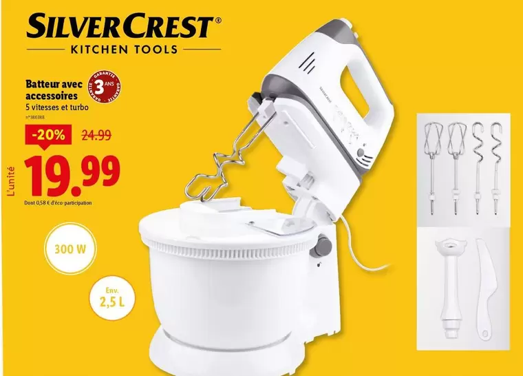 Silvercrest - Batter Avec Accessoires offre à 19,99€ sur Lidl