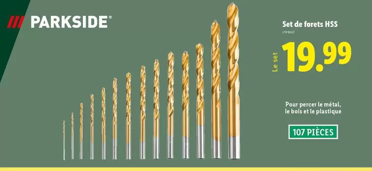 Parkside - Set De Forets Hss offre à 19,99€ sur Lidl
