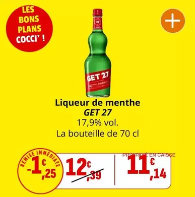 Get - Liqueur De Menthe offre à 11,14€ sur Coccinelle Supermarché