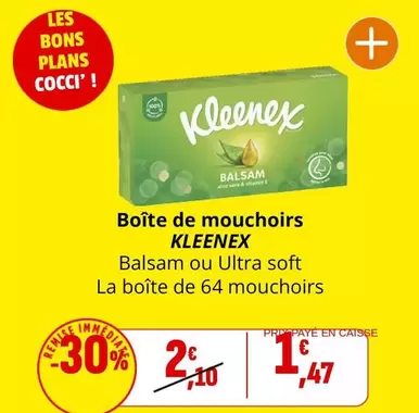 Kleenex - Boîte De Mouchoirs offre à 1,47€ sur Coccinelle Supermarché
