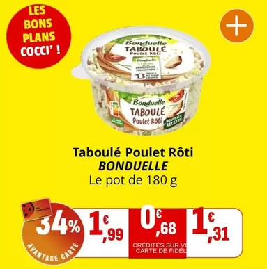 Bonduelle - Taboulé Poulet Rôti offre à 1,99€ sur Coccinelle Supermarché