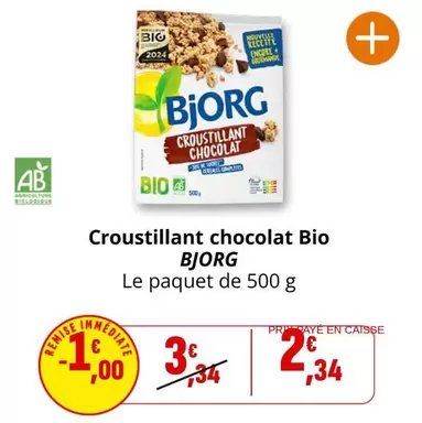 Bjorg - Croustillant Chocolat Bio offre à 2,34€ sur Coccinelle Supermarché