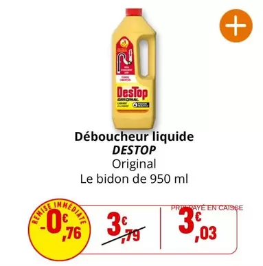 Destop - Déboucheur Liquide offre à 3,03€ sur Coccinelle Supermarché