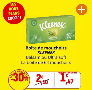 Kleenex - Boîte De Mouchoirs offre à 1,47€ sur Coccinelle Express