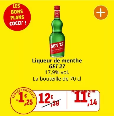 Get - Liqueur De Menthe offre à 12,39€ sur Coccinelle Express